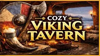 Cozy Viking Tavern Ambience 🪓🔥 | Nordic Café by a Frozen Lake (3 Hours)