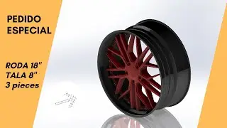 Roda esportiva de carro - Modelagem 3D SolidWorks