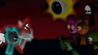 Gray wenda Cartoon cat vs Black Battle For Sprunki world