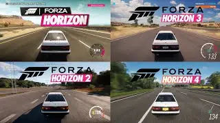 Forza Evolution Toyota Sprinter Trueno AE86 l Forza Horizon 1,2,3,4 Sound and Top Speed Comparison