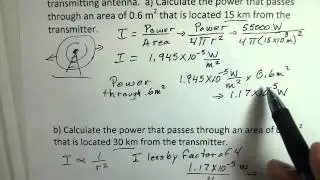 Intensity and Power Received for a Radio Station Broadcast, and Laser Intensity