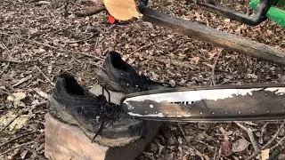 Steel toe vs chainsaw test.