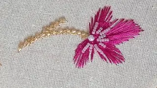 Quick and easy silk thread embroidery | beautiful motif| glass bead embroidery |