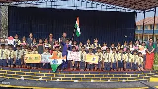 Enacting the constitution of India at RES/Assembly activity by 4th standard students 