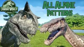 Jurassic World Evolution - All Dinosaurs with Alpine pattern in Alpine Landscape