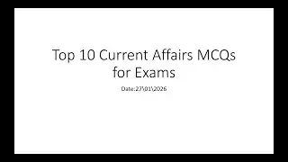27 January 2026 Current Affairs MCQs | UPSC | Bank Exams