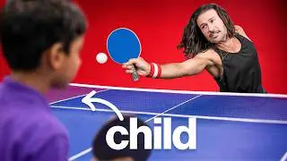 Adult Beginner vs 7 Year Old Professional Ping Pong Player