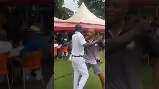 Prince Kofi Amoabeng shows off energetic dance moves at the Tafo Golf Club.