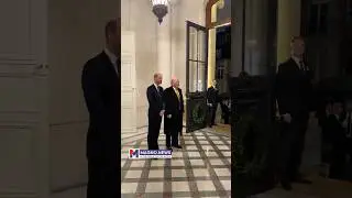 Donald Trump welcomed by Prince William of Wales at British Ambassador Residence in Paris, France