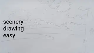 Scenery drawing easy || How to draw a village scenery step by step