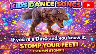 If You're Happy and You Know It 🦖 Dinosaur Dance Remix | Kids Song
