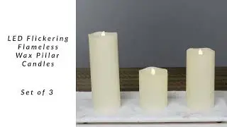 LED Flickering Flameless Wax Pillar Candles - 8
