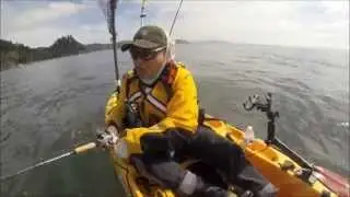 Kayak Fishing for Chinook Salmon at Columbia River