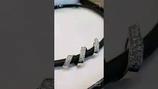 Vintage Charm: Wire Necklace with Pave-set Diamond Coil Pendant