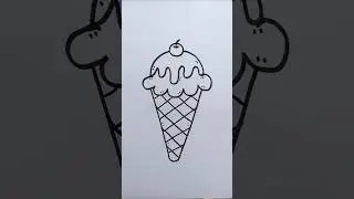 Draw an Ice-cream 🍦 | Drawing for beginners & kids | Step-by-Step tutorial #draw