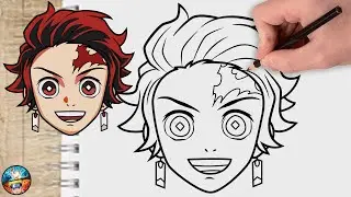 COMO DIBUJAR A TANJIRO KAMADO ( Kimetsu no Yaiba ) dibujos anime - How to draw Tanjiro Kamado