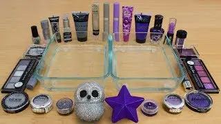 Purple vs Silver - Mixing Makeup Eyeshadow Into Slime! Special Series 183 Satisfying Slime Video