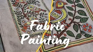 Hand Painted Tote Bags | Madhubani Art Inspired Bird And Floral Art | DIY Fabric Painting |