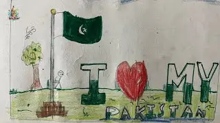 🇵🇰 9-Year-Old Abdul Rahman's 14 August Independence Day Drawing! (Easy 