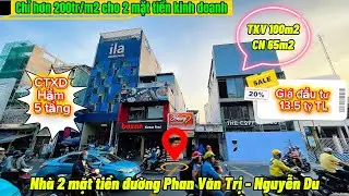 2 Mặt Tiền Trước Sau Phan Văn Trị – Nguyễn Du 65m2 CTXD Hầm 5 Tầng | Gần Emart – Cityland | 13,5 Tỷ