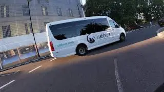 Motorcycle cut up by Rabbie's tour bus