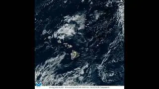 Hawaii from Space 🌋 August 16 2022 GOES-West Hawaii GeoColor Timelapse
