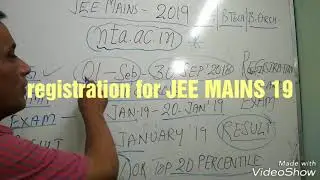Registration for JEE MAINS 2019