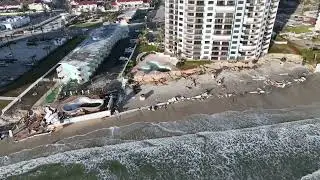 South Daytona, Daytona Beach Shores, drone footage after Hurricane Ian and Nicole.