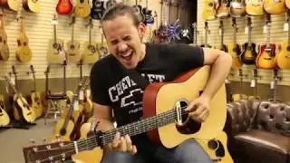 Lakota John playing a Left Handed Martin D-16 here at Norman's Rare Guitars