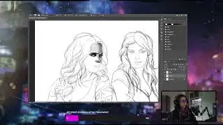 LIVE drawing - Cyberpunk Technomancer Concept Art