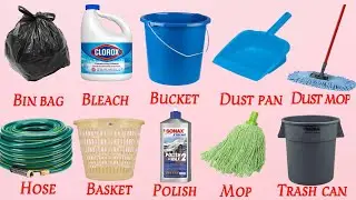Cleaning Tools in English | List of Most Common Cleaning Tools Words with Pronunciation & Picture