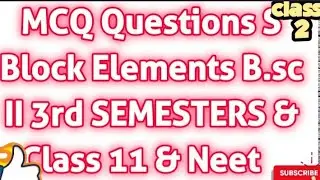 s-block elements mcqs with answers pdf ro s-block elements objective questions for neet pdf & B.scII