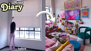 home diaries ♡ PINK LIVING ROOM MAKEOVER 💕🎀🫧 (diys, cool art, new furniture & more)