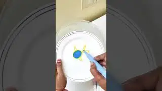 How to Draw a Cute  Fish 🐠 By C Letter with Floating colour #shorts #art #viral