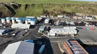 Scrabster Harbour Thurso KW14 7UJ drone aerial video clip 501