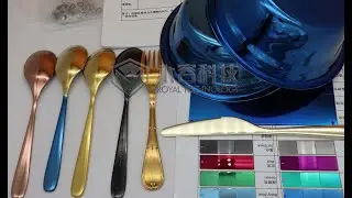 PVD New Coatings-PVD baby blue, PVD navy blue, PVD Vacuum coatings on Stainless Steel tableware