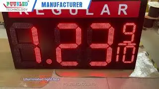 24inch digiit number LED gas price board with lighting box Outdoor brightness gas price sign