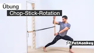 FatMonkey Sprossenwand - Das Original | &Uuml;bung: Powerband Chop-Stick-Rotation (im Ausfallschritt)