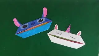 Origami de estojo do Stitch e unicórnio!!!