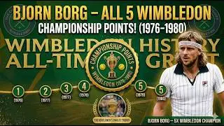 Bjorn Borg All 5 Wimbledon Championship Points (1976&ndash;1980)