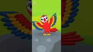 Main Tota Dancing Parrot, मैं तोता, Kindergarten Rhymes, Birds Song #shortvideo #viral #poem #shorts