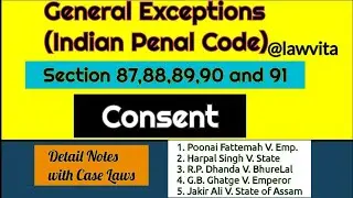 Consent in IPC |General Exceptions IPC | Section 87,88,89,90,91,92 of Indian Penal Code