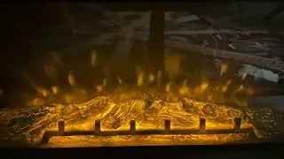 Christmas hymn tunes by the fireplace 