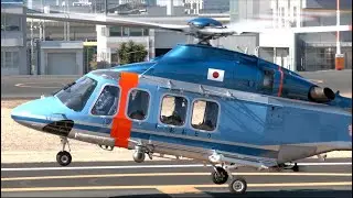 【ヘリコプター】 AW189/Bell 429/AB139/BK117D-3 等 ヘリコプター １６機の離着陸・東京ヘリポート   4K