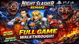 Night Slasher Remake (PS4) FULL GAME Walkthrough | Classic Arcade Horror Returns!