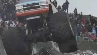 Podzilla gets huge air jumping over cars at The Monster Truck Nationals