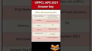 UPPCL APS Answer Key 2021 Out #UPPCLAPSAnswerKey2021#UPPCLAnswerKey2021 #UPPCLAPSExamDate #uppcl