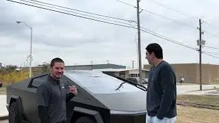 Tulsa Auto Wraps | White Glove Auto | Tesla Cyber Truck | Satin Black Gold Dust Vinyl Wrap.