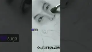 Bts Suga💜 Realistic Sketch#bts#shortsfeed#iadrawingacademy