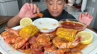 ASMR EATING 먹방 SHRIMP SAUSAGE CORN ASMR EATING MUKBANG 먹방 REAL EATING SOUND
